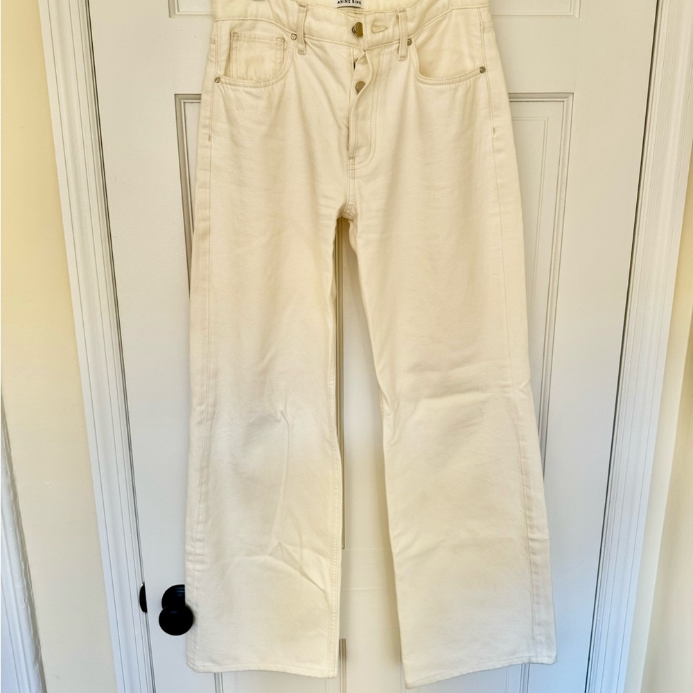 Anine Bing off-white denim flared jeans
